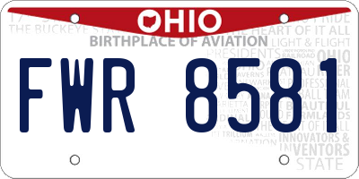 OH license plate FWR8581