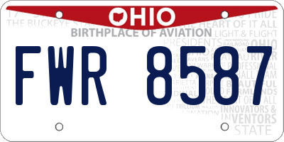 OH license plate FWR8587
