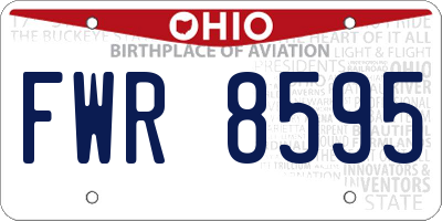 OH license plate FWR8595