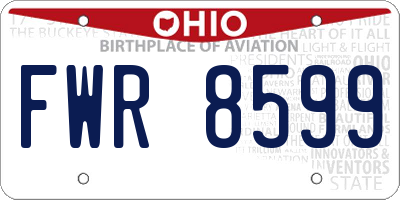 OH license plate FWR8599