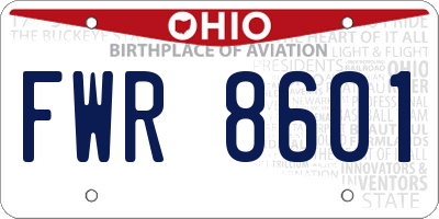 OH license plate FWR8601