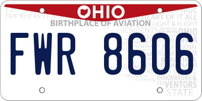 OH license plate FWR8606