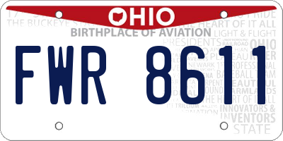 OH license plate FWR8611