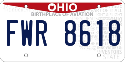 OH license plate FWR8618