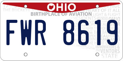 OH license plate FWR8619