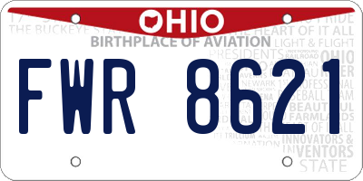 OH license plate FWR8621