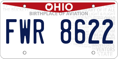 OH license plate FWR8622