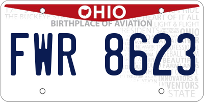 OH license plate FWR8623
