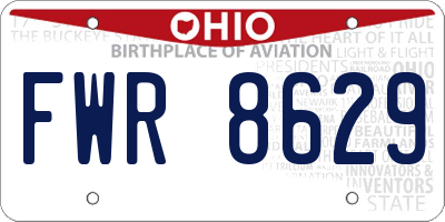 OH license plate FWR8629