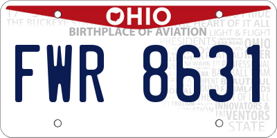 OH license plate FWR8631