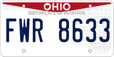 OH license plate FWR8633
