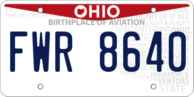 OH license plate FWR8640