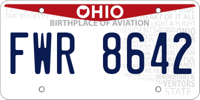 OH license plate FWR8642