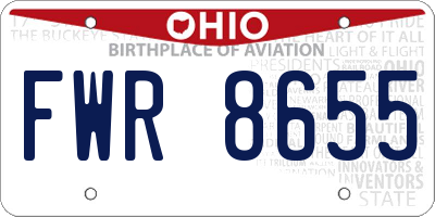 OH license plate FWR8655