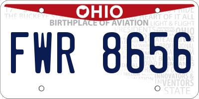 OH license plate FWR8656