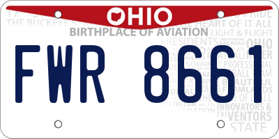 OH license plate FWR8661