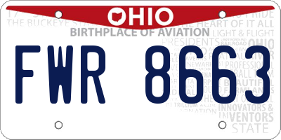 OH license plate FWR8663