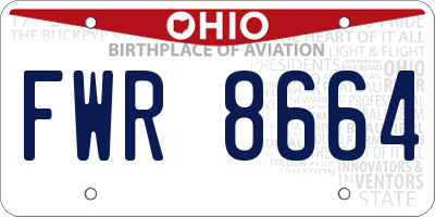 OH license plate FWR8664