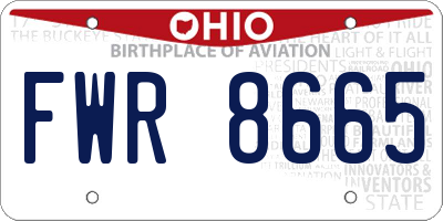 OH license plate FWR8665