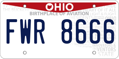 OH license plate FWR8666