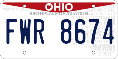 OH license plate FWR8674