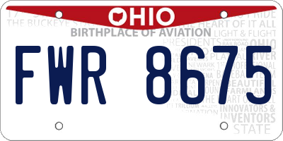 OH license plate FWR8675