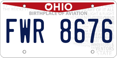 OH license plate FWR8676