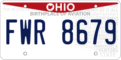 OH license plate FWR8679