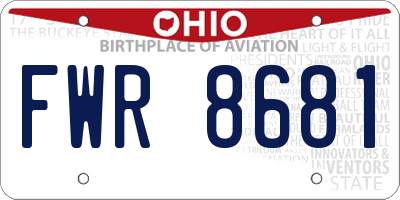 OH license plate FWR8681