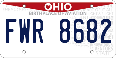 OH license plate FWR8682