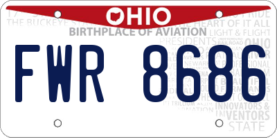 OH license plate FWR8686
