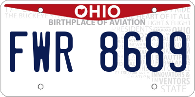 OH license plate FWR8689