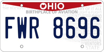 OH license plate FWR8696