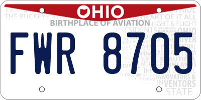 OH license plate FWR8705