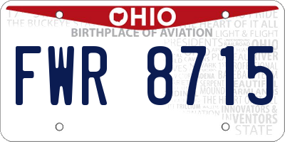 OH license plate FWR8715