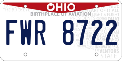 OH license plate FWR8722