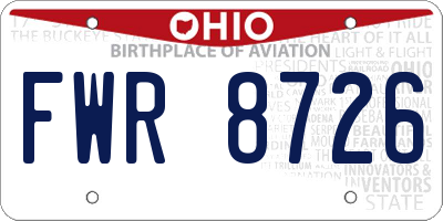 OH license plate FWR8726