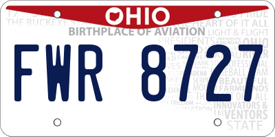 OH license plate FWR8727