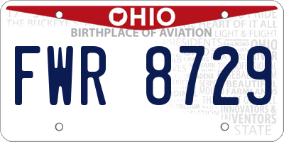 OH license plate FWR8729