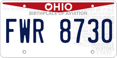 OH license plate FWR8730