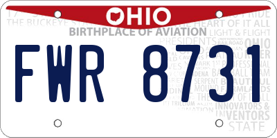 OH license plate FWR8731