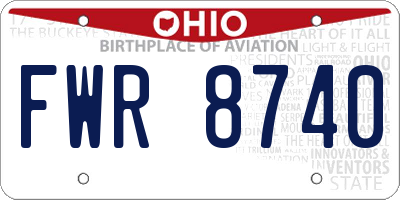 OH license plate FWR8740