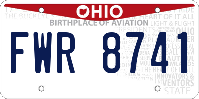 OH license plate FWR8741