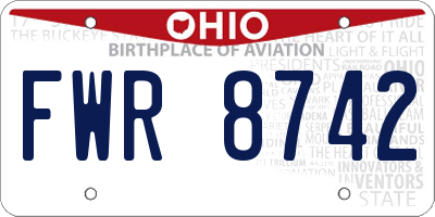 OH license plate FWR8742