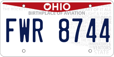 OH license plate FWR8744