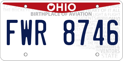 OH license plate FWR8746