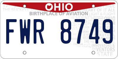 OH license plate FWR8749