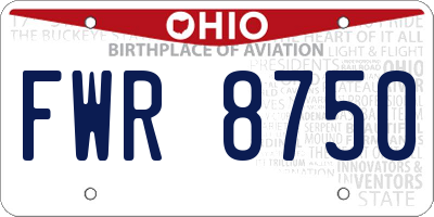 OH license plate FWR8750