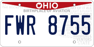 OH license plate FWR8755
