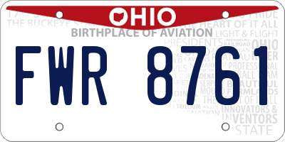 OH license plate FWR8761